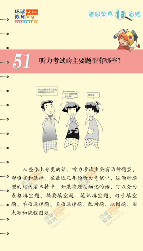 聽力考試的主要題型有哪些？